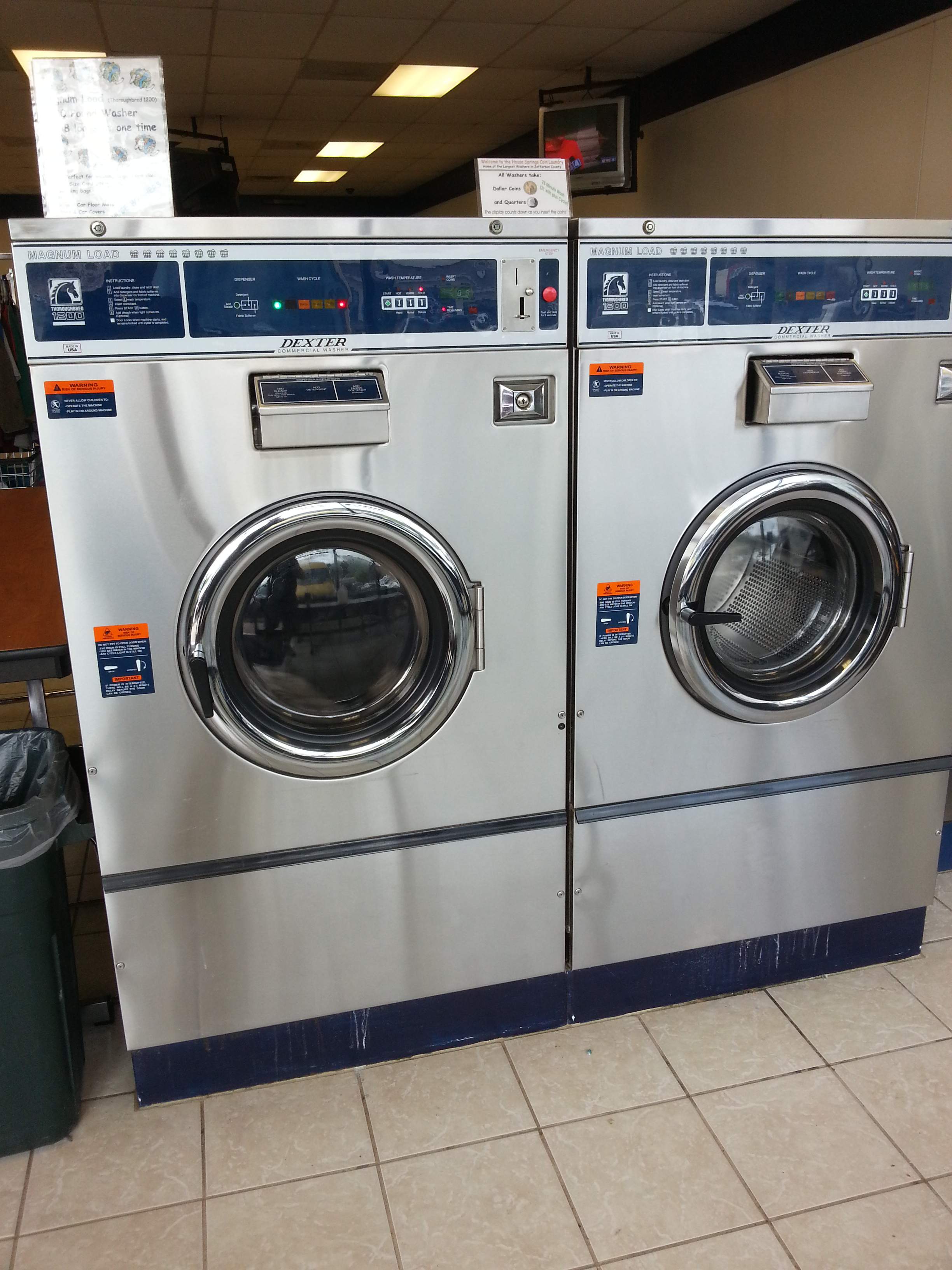 Dexter T1200 80LB Washer, PreOwned Commercial Laundry Equipment Coin